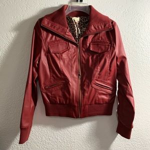 Red leather jacket
